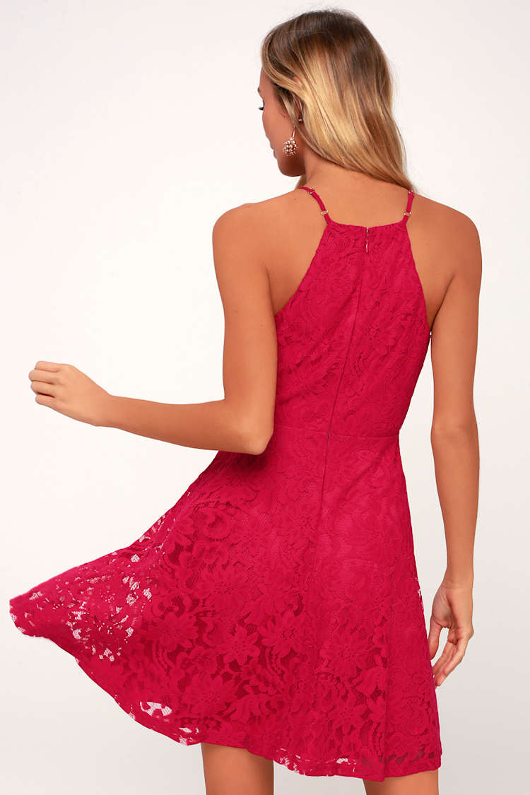 chinese dress ladies All Mine Pink Lace Mini Dress