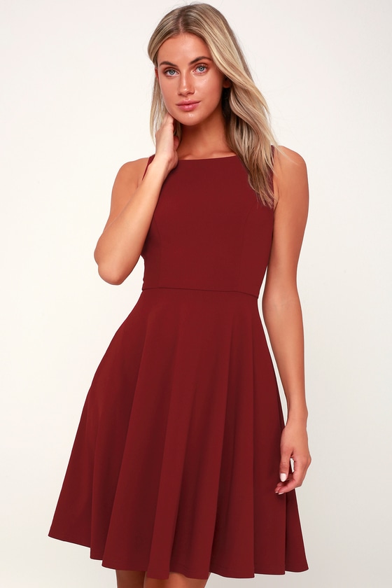 burgundy dress under $50