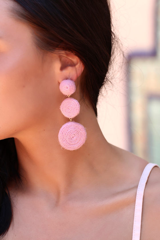 Arnette Pink Woven Earrings 1
