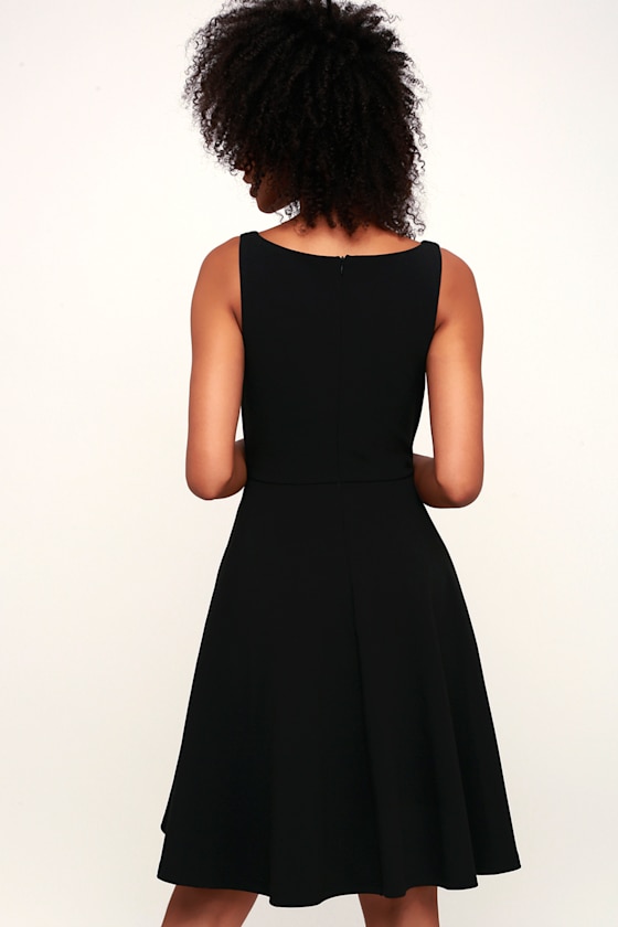 Fall For You Black Skater Dress 2