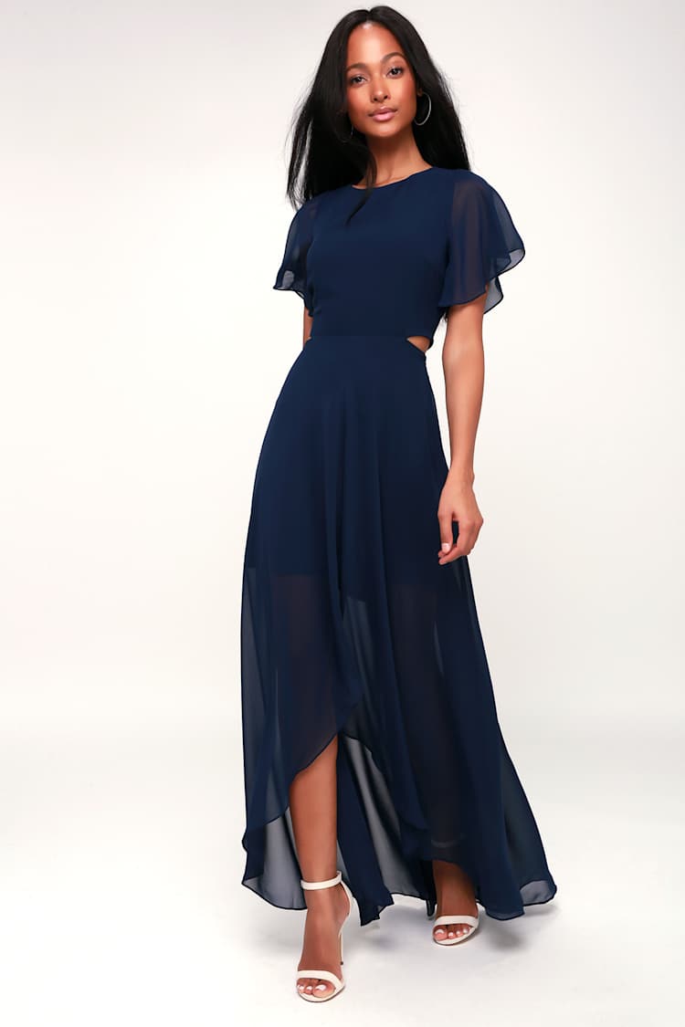 Ali & Jay Bohemian Rhapsody - Navy Blue Dress - High-Low Dress