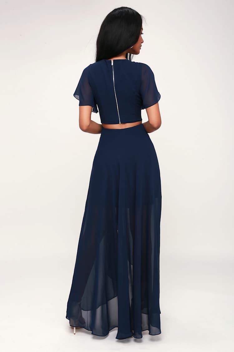 ali and jay bohemian rhapsody dress & - Navy Blue - High-Low Dress Firerie Ruched Velvet Tube Primavera Couture Short Dress 4201 Low Skirt QUANTITY:150