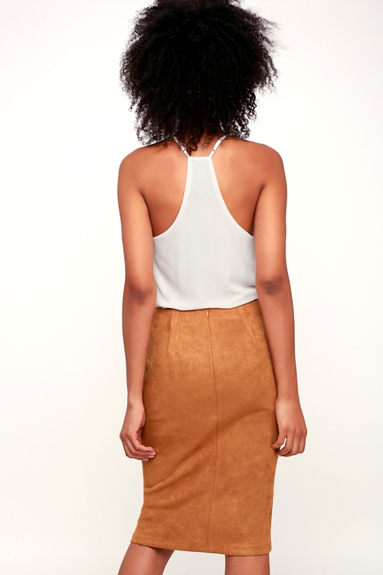 Sexy Suede Pencil Skirt