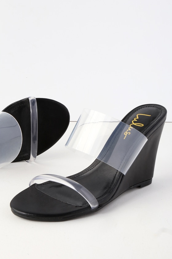 black clear wedges