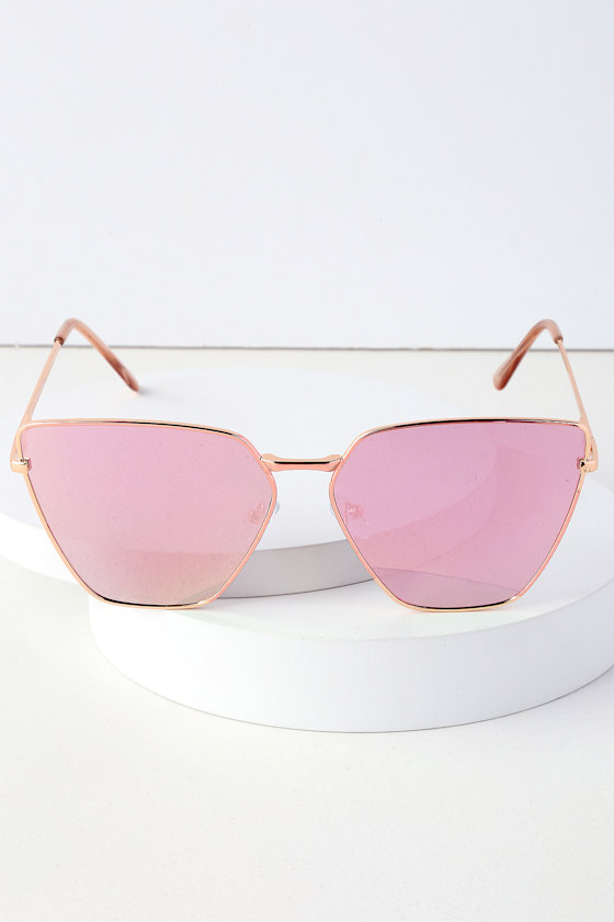 Hamilton Rose Gold and Pink Mirrored Sunglasses 3