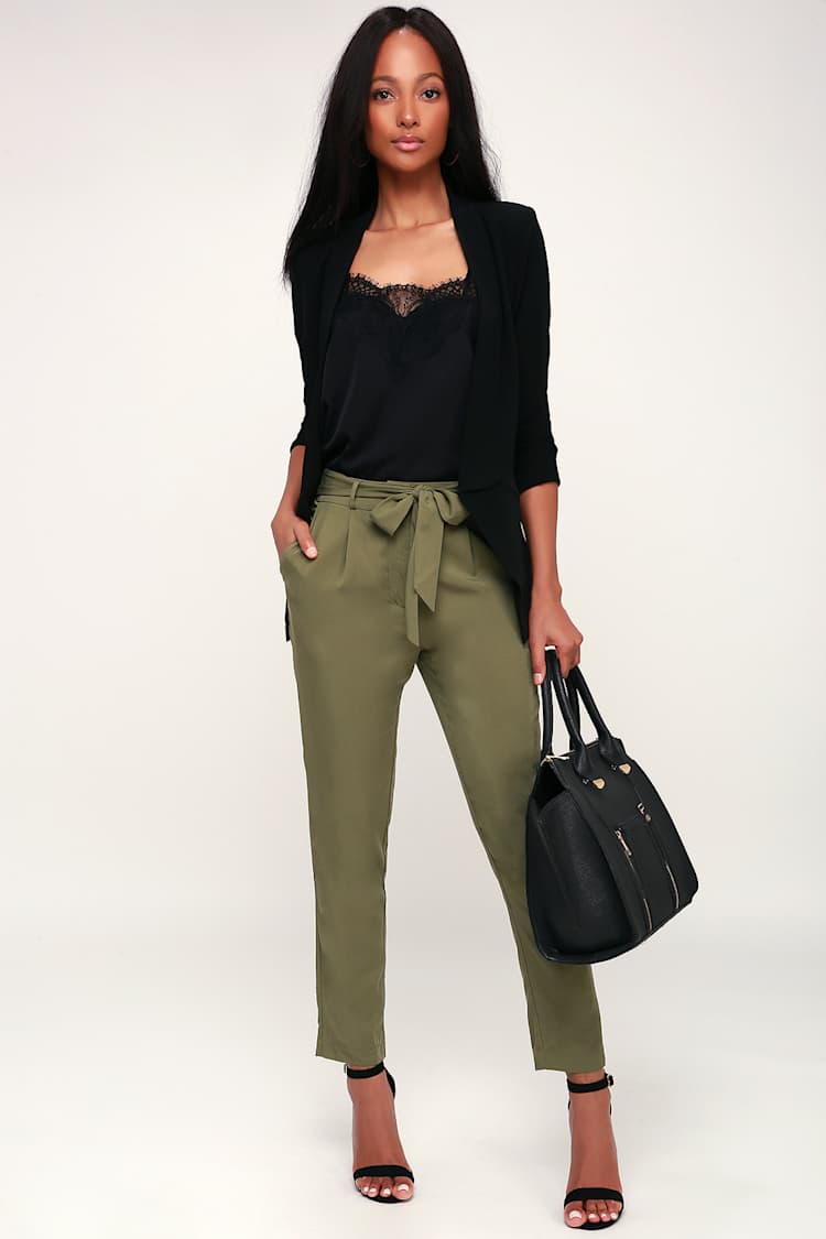 Olive Green Trouser Pants - Trousers - Woven Pants - Dress Pants - Lulus Olive Green Trouser Pants - Trousers - Woven Pants - Dress Pants - Lulus
