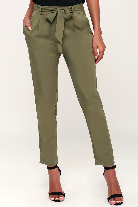 olive green ladies pants