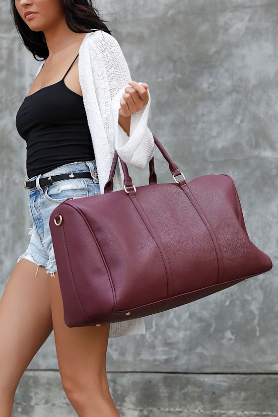 Stay the Night Burgundy Weekender Bag 5
