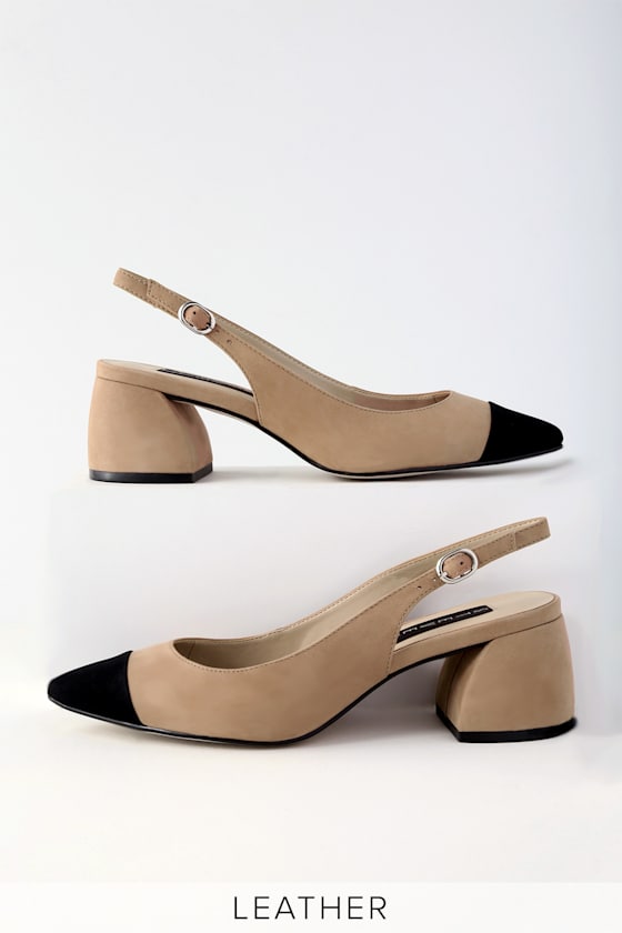 Agent Tan Multi Leather Slingback Pumps 5