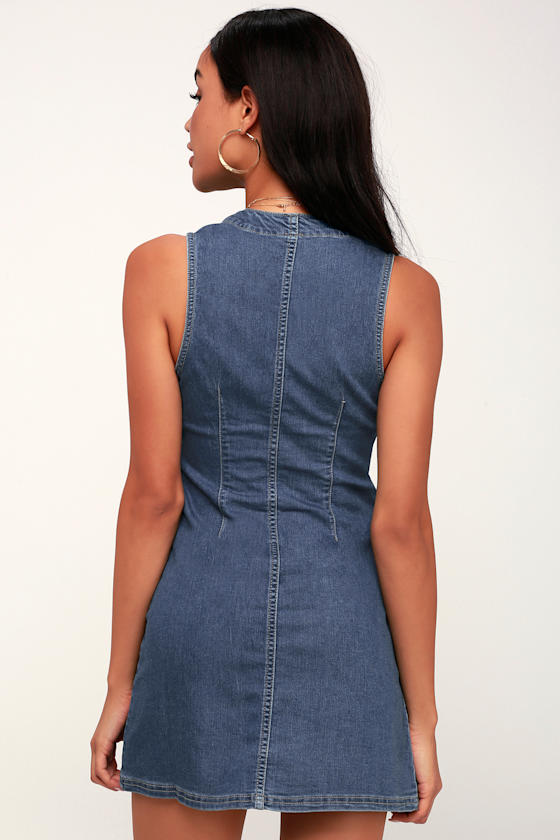 Wandering Star Blue Denim Mini Dress 4
