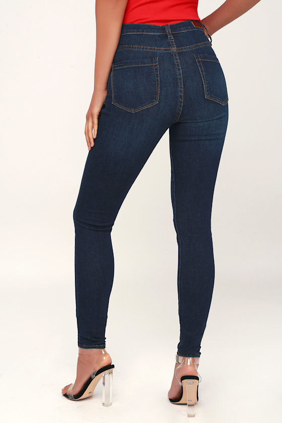 The Great Jones Dark Wash High Rise Skinny Jeans 2