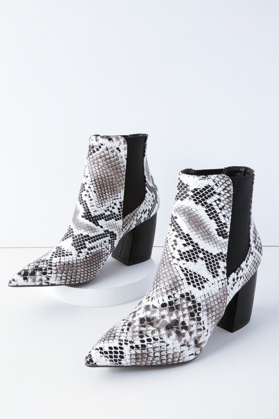 white snakeskin boots