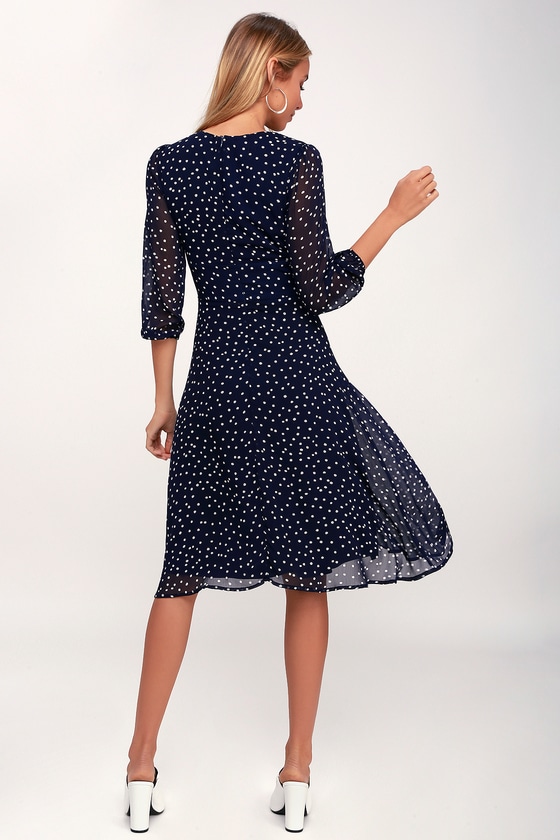 navy polka dot dress next