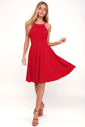 Lulus Dresses Lulus Irresistible Charm Cute Red Dress Midi Dress