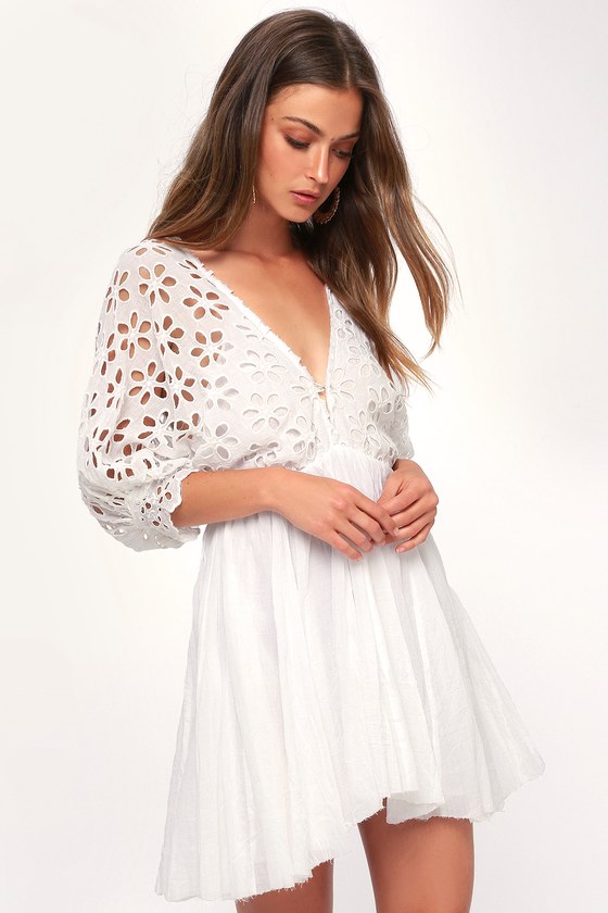 Free people white clearance eyelet dress