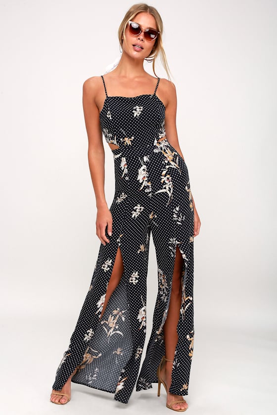 Catalina Navy Blue Floral Print Jumpsuit 5