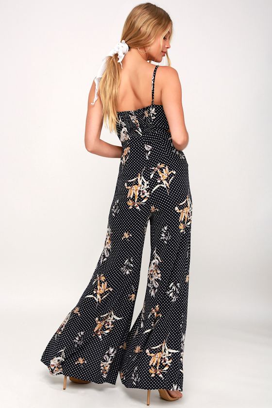 Catalina Navy Blue Floral Print Jumpsuit 7