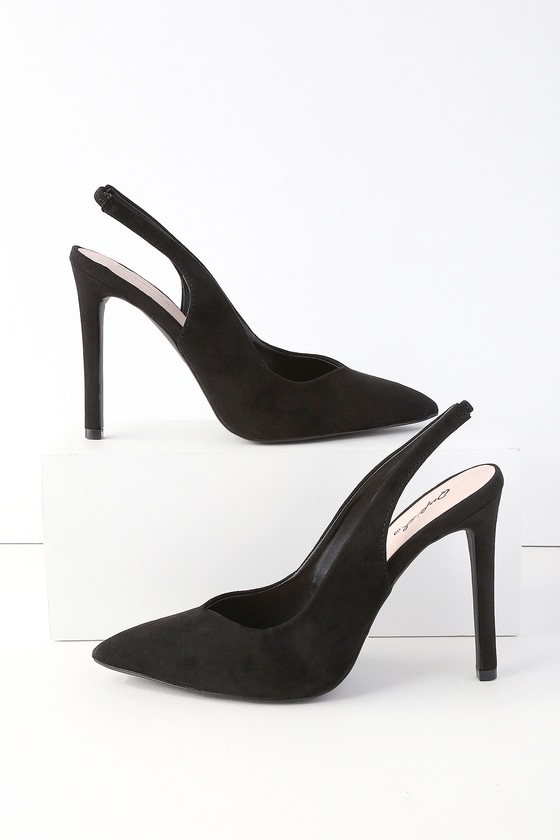 suede slingback heels
