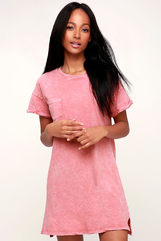 Z Supply TShirt Dress Washed Red TShirt Dress Shirt Dress Lulus