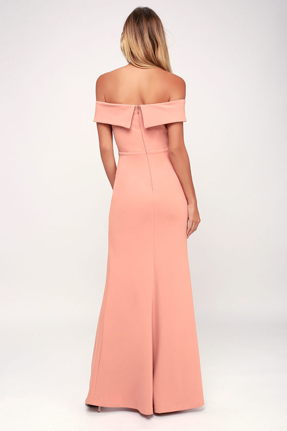 Aveline Mauve Pink Off-the-Shoulder Maxi Dress 5