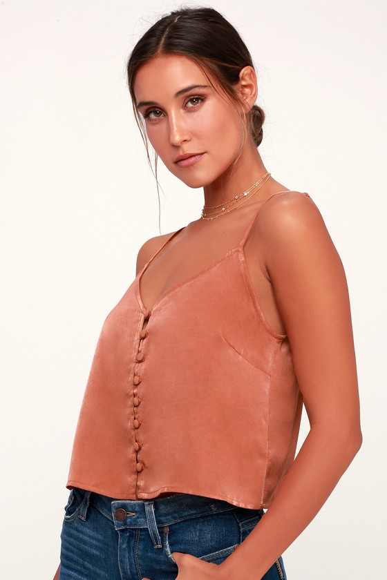 satin rust top