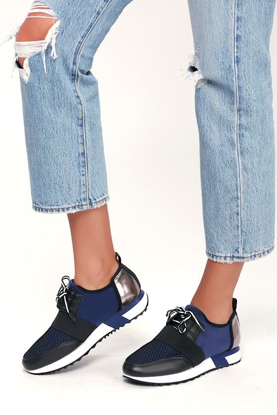 Steve Madden Antics Navy Blue Multi Sneakers 3
