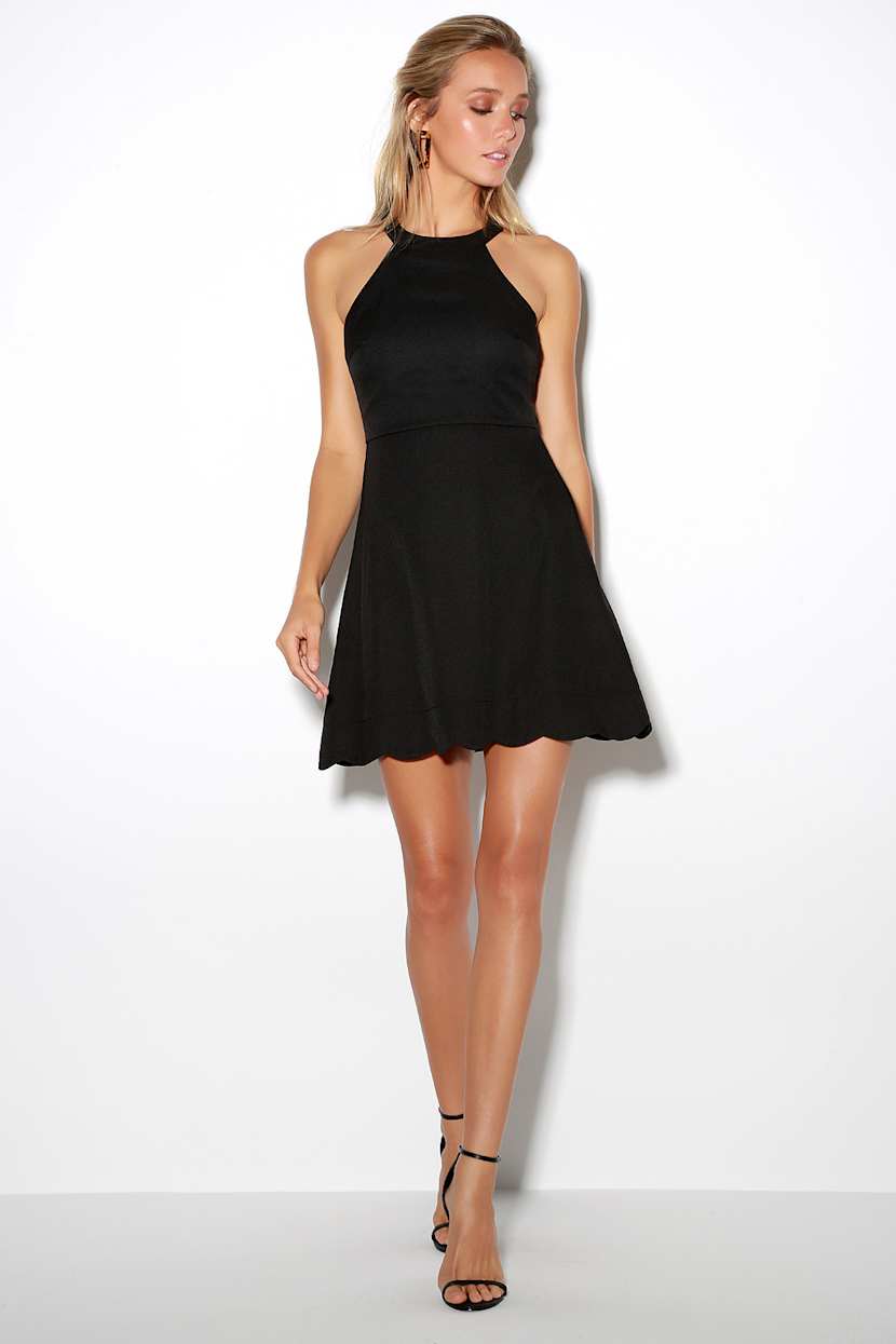 Mamacita Black Halter Skater Dress Mamacita Black Halter Skater Dress