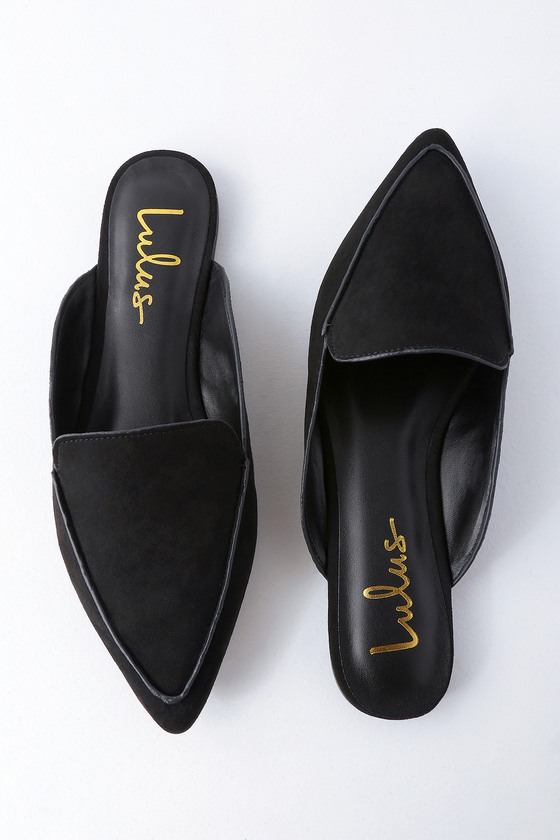 Chic Black Suede Loafer Slides - Slip-On Loafers - Flats - Lulus