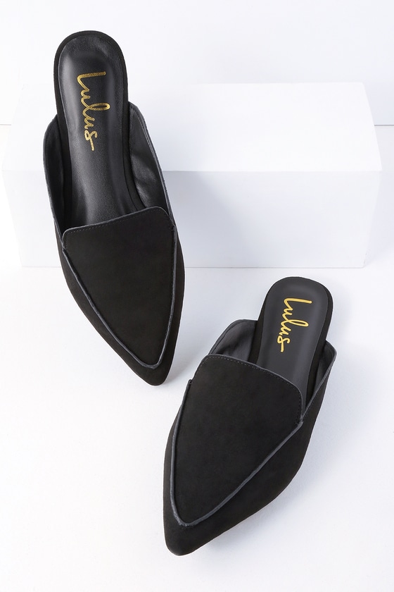 black slip on loafers