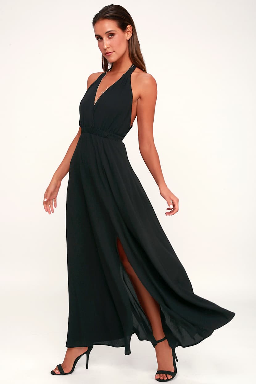 navy blue wedding guest dresses Dark Halter Sleeveless Ruched A-Line Ankle Length Dress COCOMELODY CG0360 gatsby costumes Black Strapless Bandage Midi After your purchase, an advisor will reach out to assist you:Size: Made To Measure so produce time will