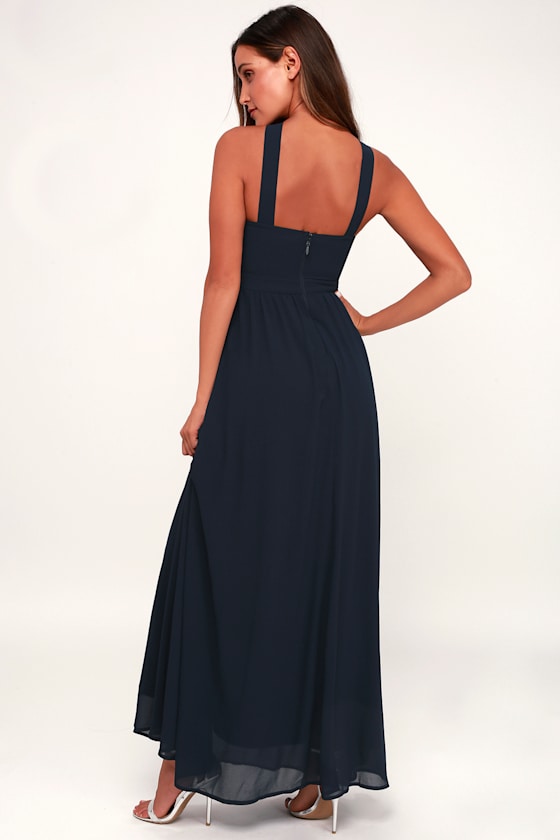 Air of Romance Navy Blue Maxi Dress 10