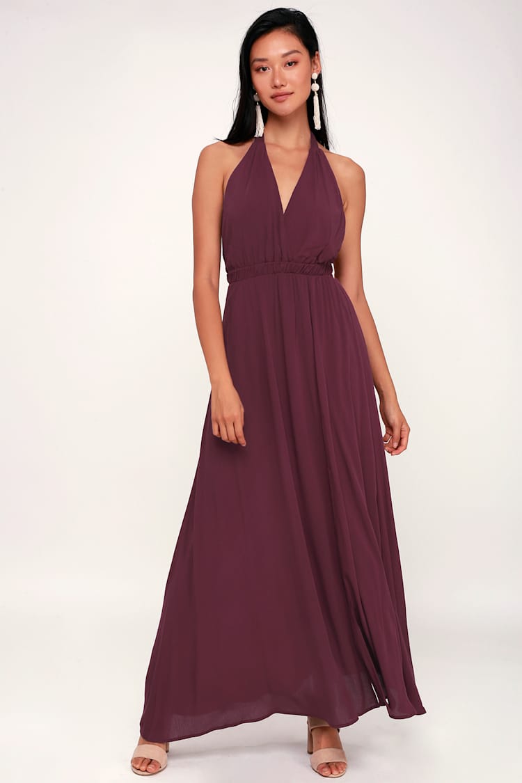 sachin and babi light blue dress Plum Purple Dress - Halter Dress - Maxi Dress - Casual Maxi Dress
