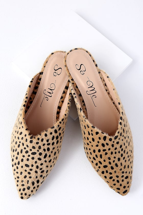 Keva Cheetah Pointed Toe Mules 5