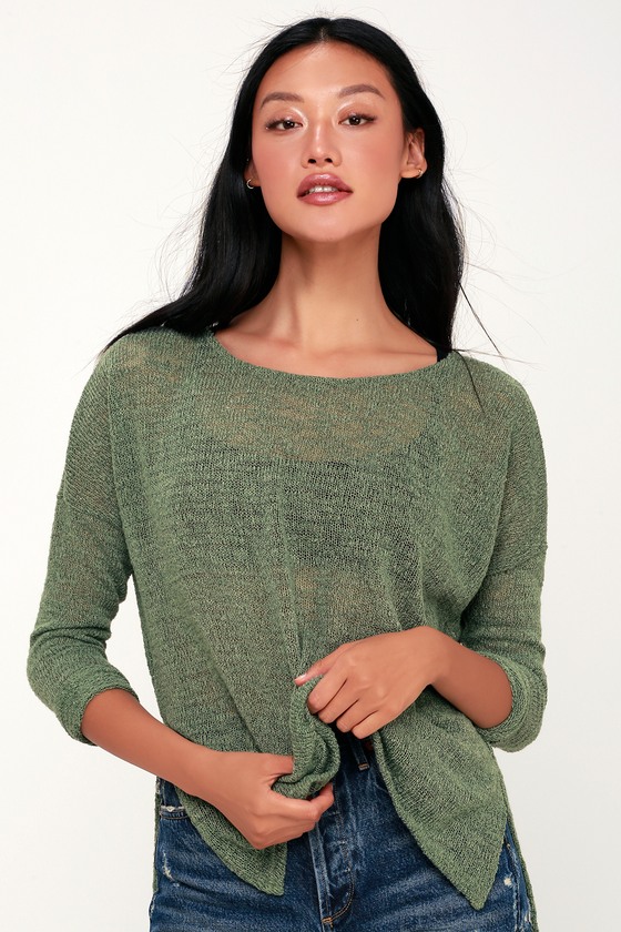Olive green discount knitwear