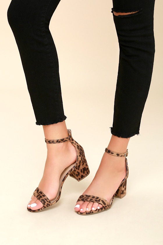 leopard block sandals