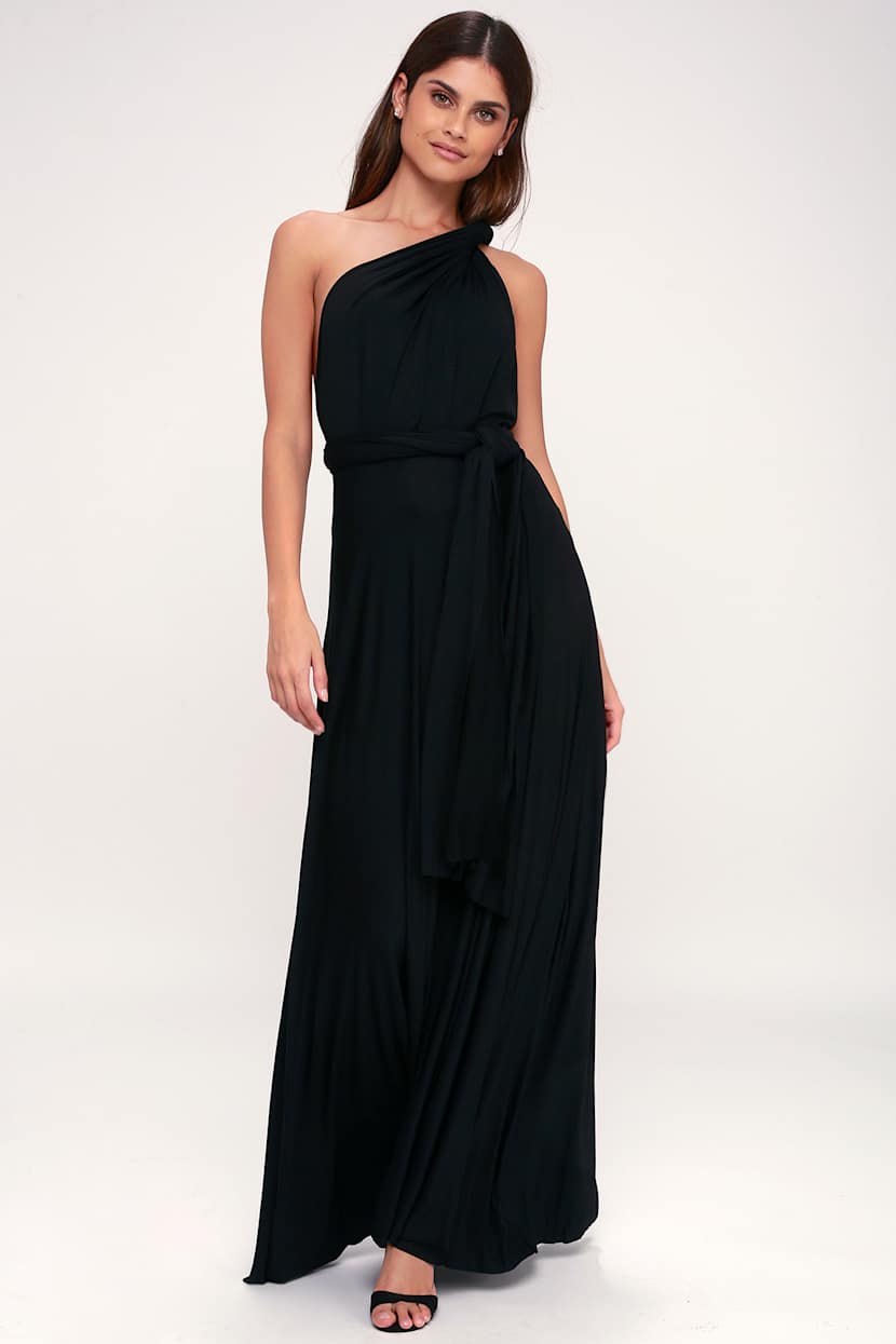 blue dress for baby girl Infinity Bridesmaid Dress NZ –Convertible Multiway Maxi Dress in Black main image 0
