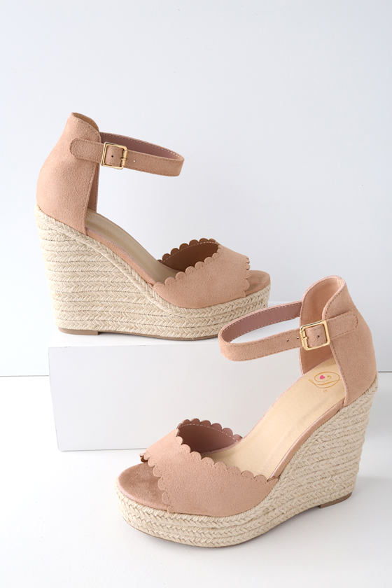 Soleia Mauve Suede Espadrille Wedges 5