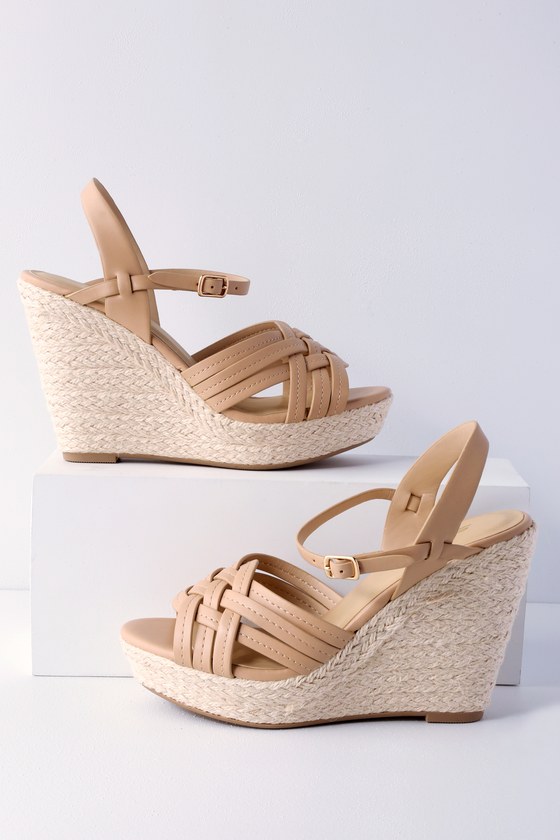 nude espadrille wedge sandals
