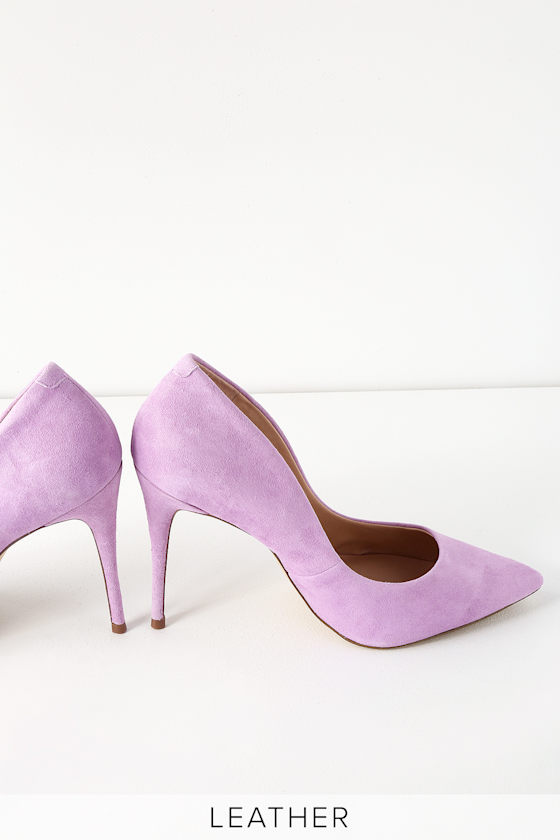 Daisie Lavender Suede Leather Pumps 5