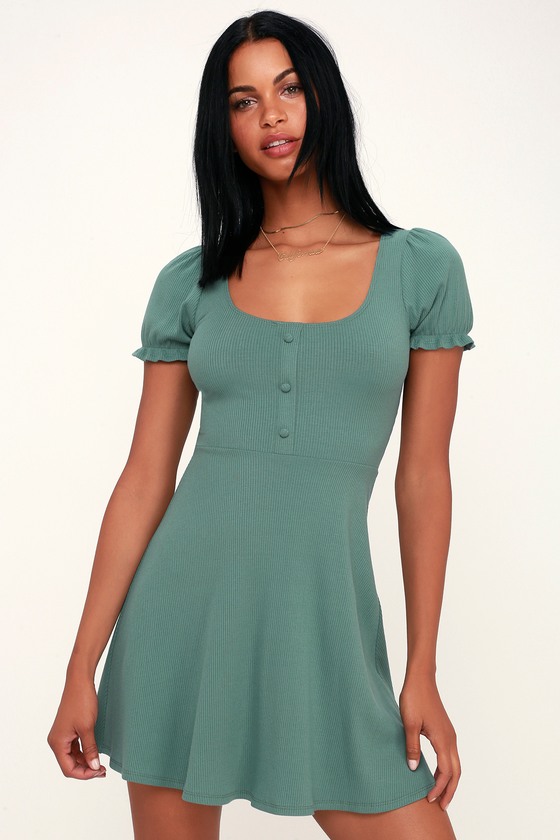 ribbed skater dress