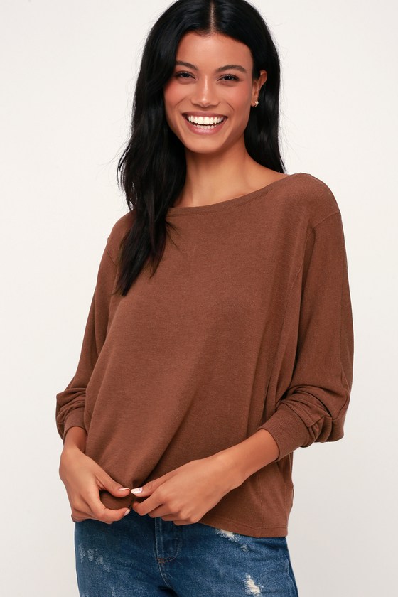 Project Social T Corlyn - Brown Sweater Top - Brown Sweater