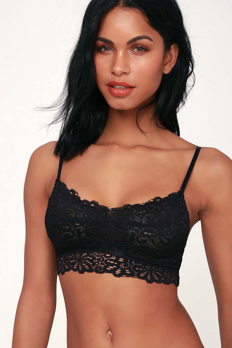 Cute Black Lace Bralette - Black Bralette - Lacy Black Bralette - Lulus