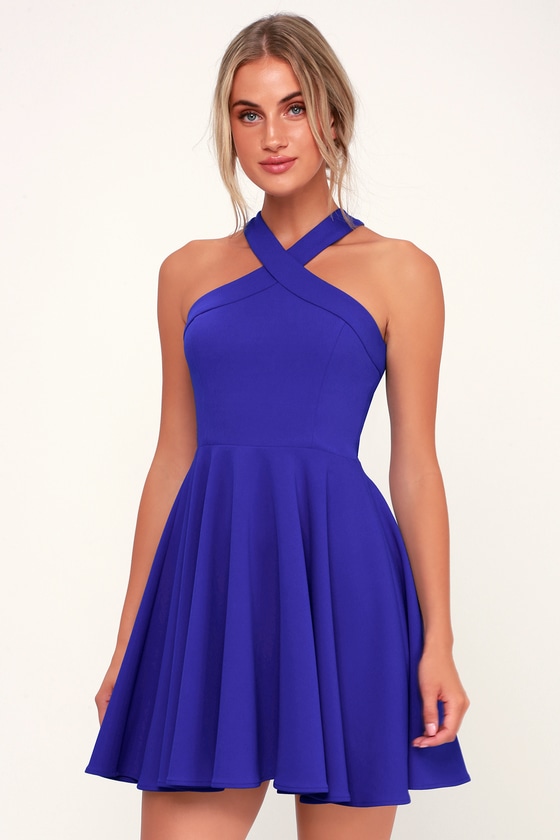 lulus royal blue skater dress