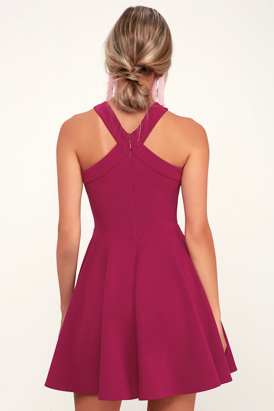 magenta cocktail dress
