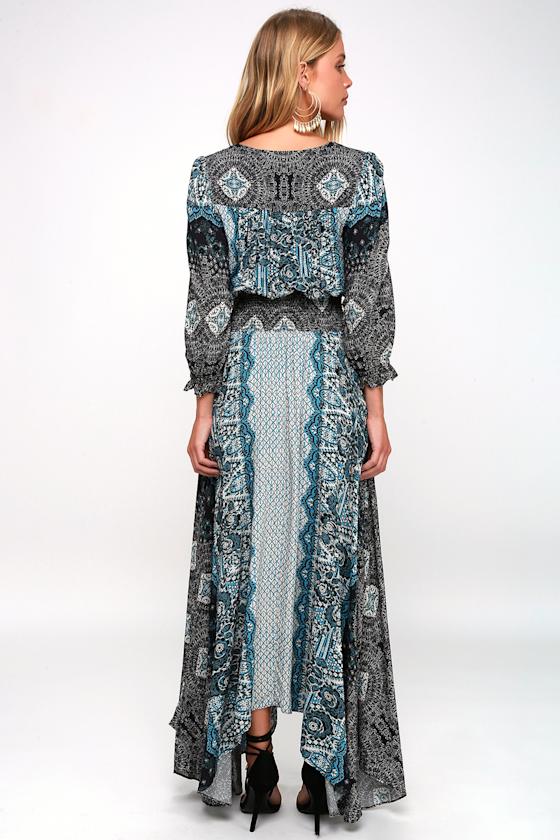 Mexicali Rose Black Print Maxi Dress 4