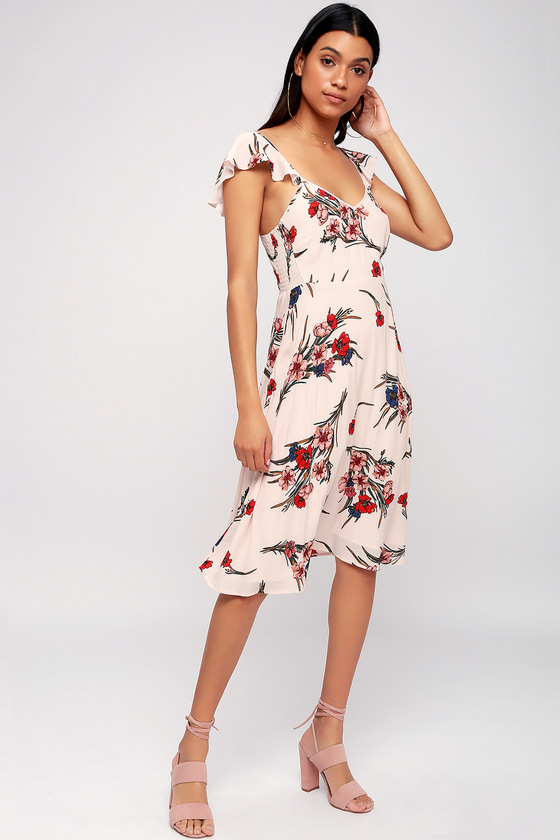 lulus floral midi dress