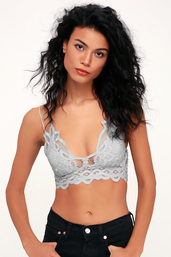 Adella Light Grey Lace Bralette 2