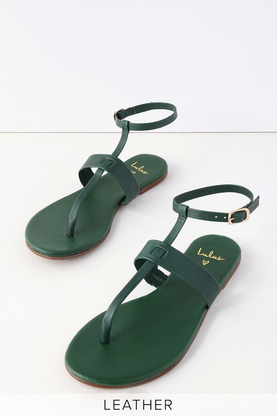 Cute Green Sandals - Forest Green 