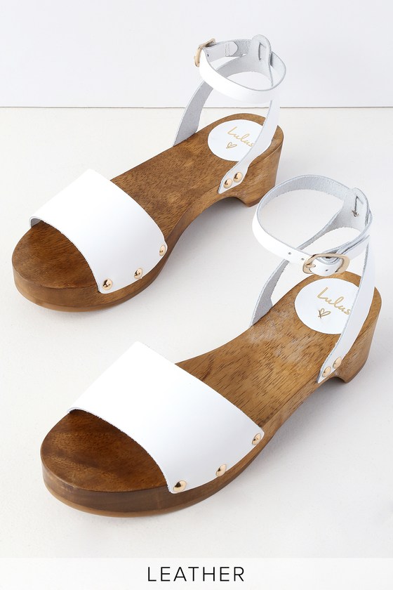 lulus willy cognac leather open toe clog sandals