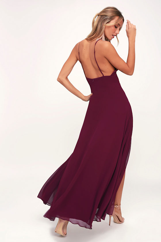 Lovely Still Burgundy Sleeveless Maxi Dress 5